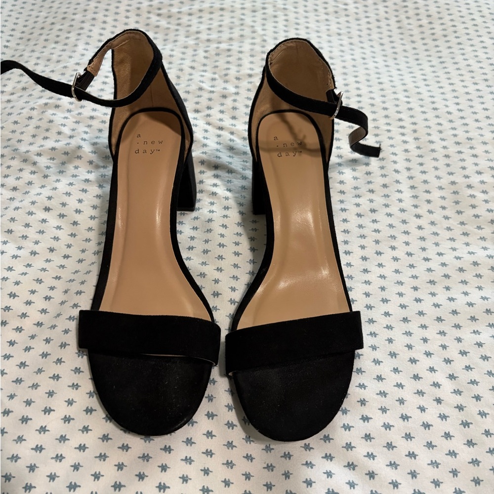 A New Day Women's Black Heeled Sandals